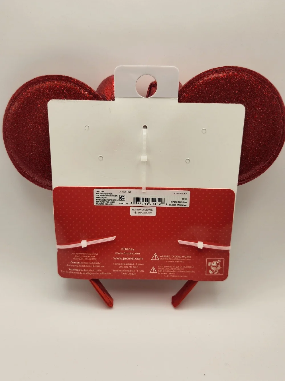 Disney Minnie Mouse Red Glitter Ears Headband